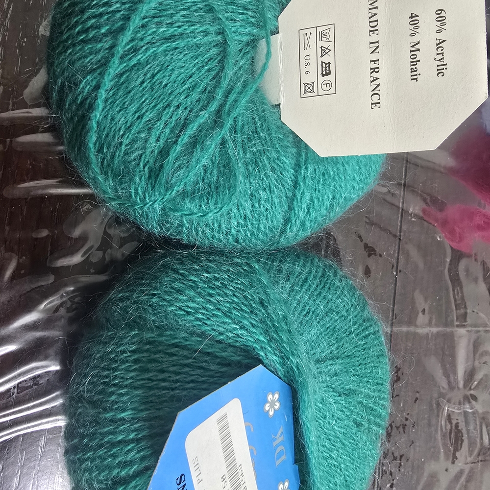 Soft Mohair Blend Yarn - Teal Green